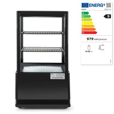 Chlazená skříň displeje, 58 l, Arktic, černá, 230V/170W, 452x406x(H)830mm | 233627